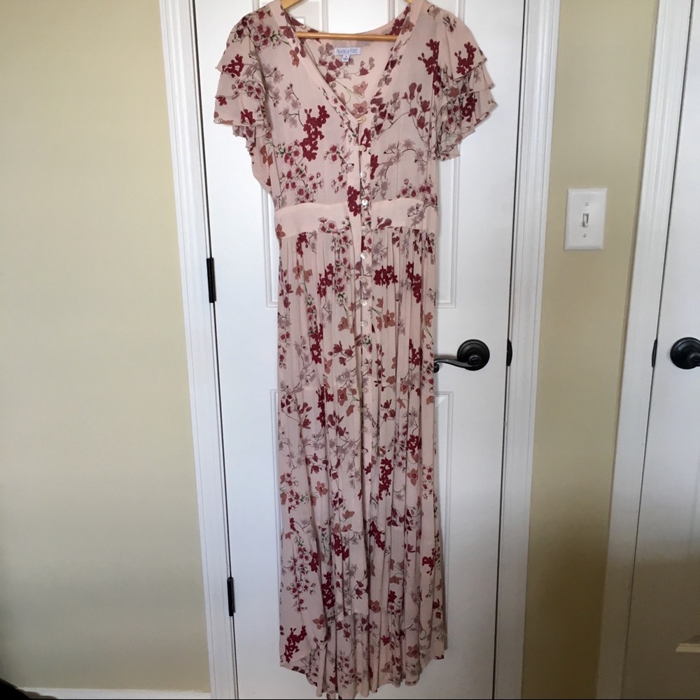 Floral maxi high/low dress